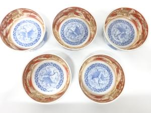 古伊万里　金襴染付　深鉢　5客